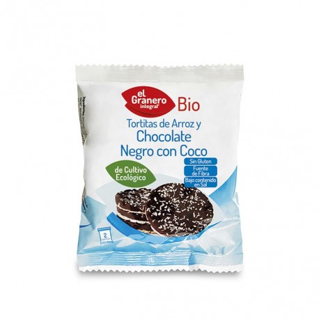 TORTITAS DE ARROZ CHOCO NEGRO Y COCO BIO 100 g, GRANERO